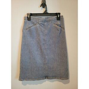 Vintage Theory Womens Knee Length Straight Pencil Skirt Med Wash Size 0
